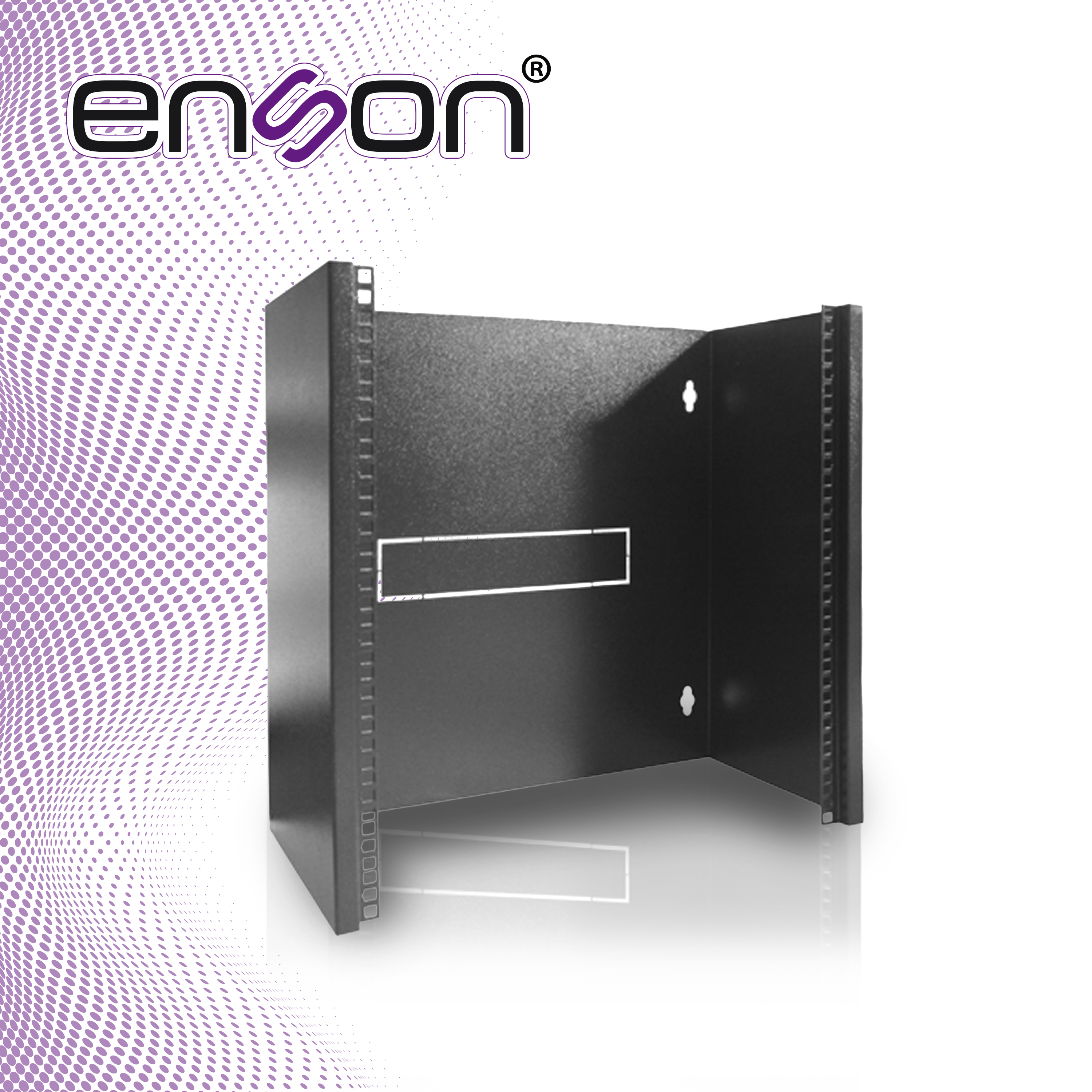 RACK DE PARED ENSON ENS-RACKW12U 12UR PREPARADO PARA ANCLAJE EN PARED CONSTRUIDO EN UNA SOLA PIEZA CAPACIDAD DE CARGA DE 20 KG IDEAL PARA ESPACIOS REDUCIDOS CUMPLE CON NORMA EIA